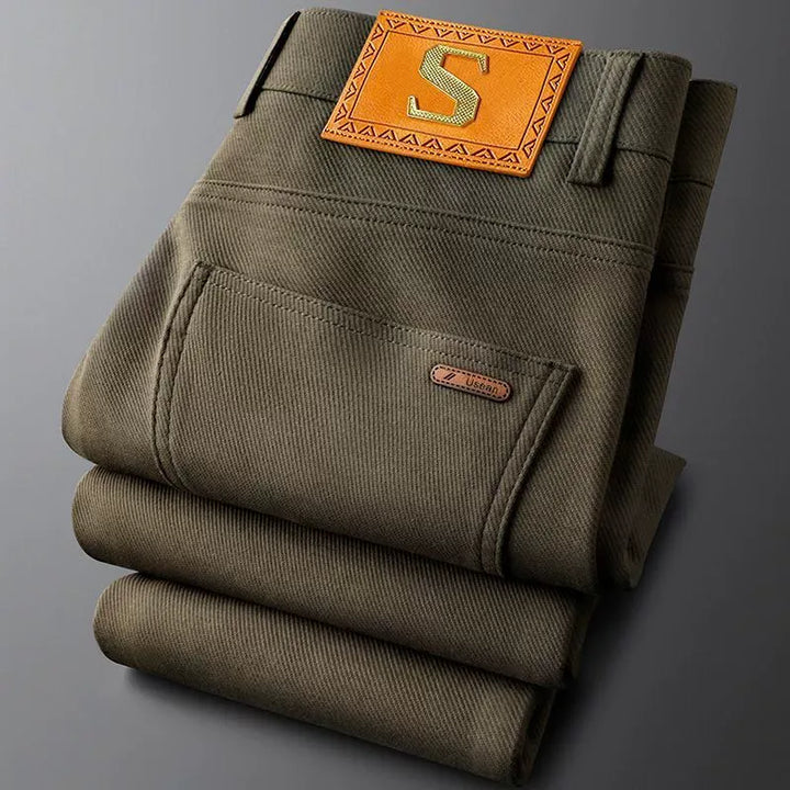 Comfort-fit men's premium cotton trousers, ideal everyday pants for all-day comfort & modern style.