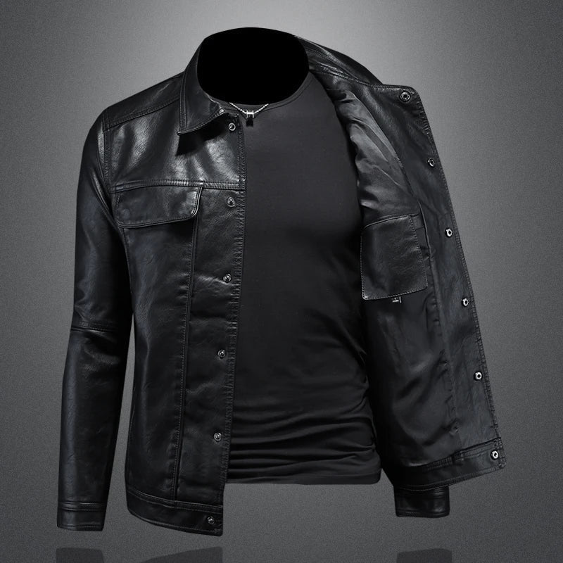 Men's tailored biker jacket, premium quality, essential for a modern, edgy look.
