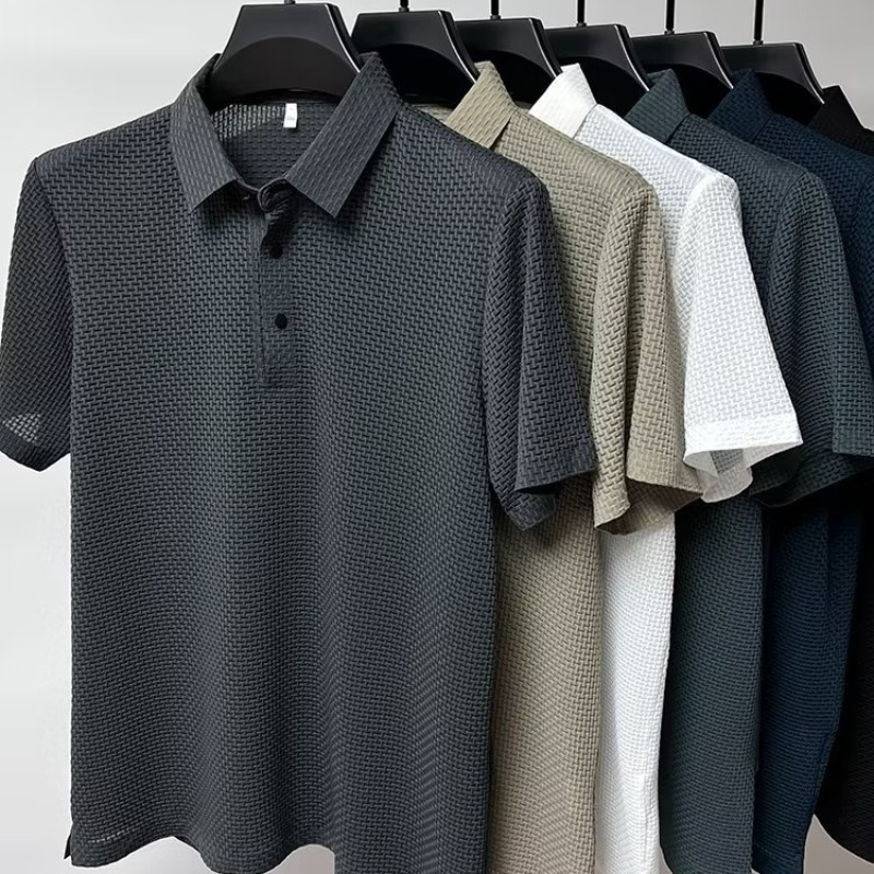 High-quality men's tailored polo, breathable & anti-pilling. Premium short sleeve for summer fashion.