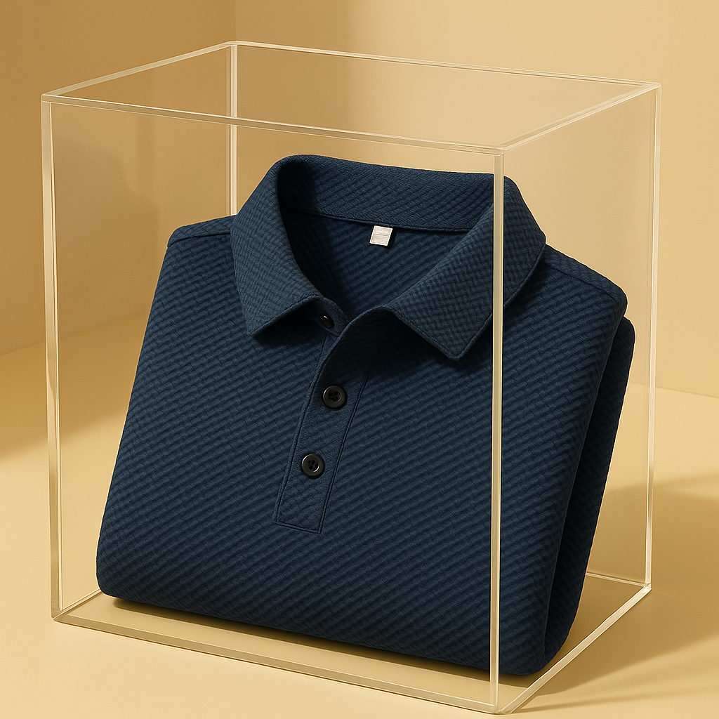 Moisture-wicking men's tailored polo with anti-pilling fabric. Perfect comfort for summer fashion.