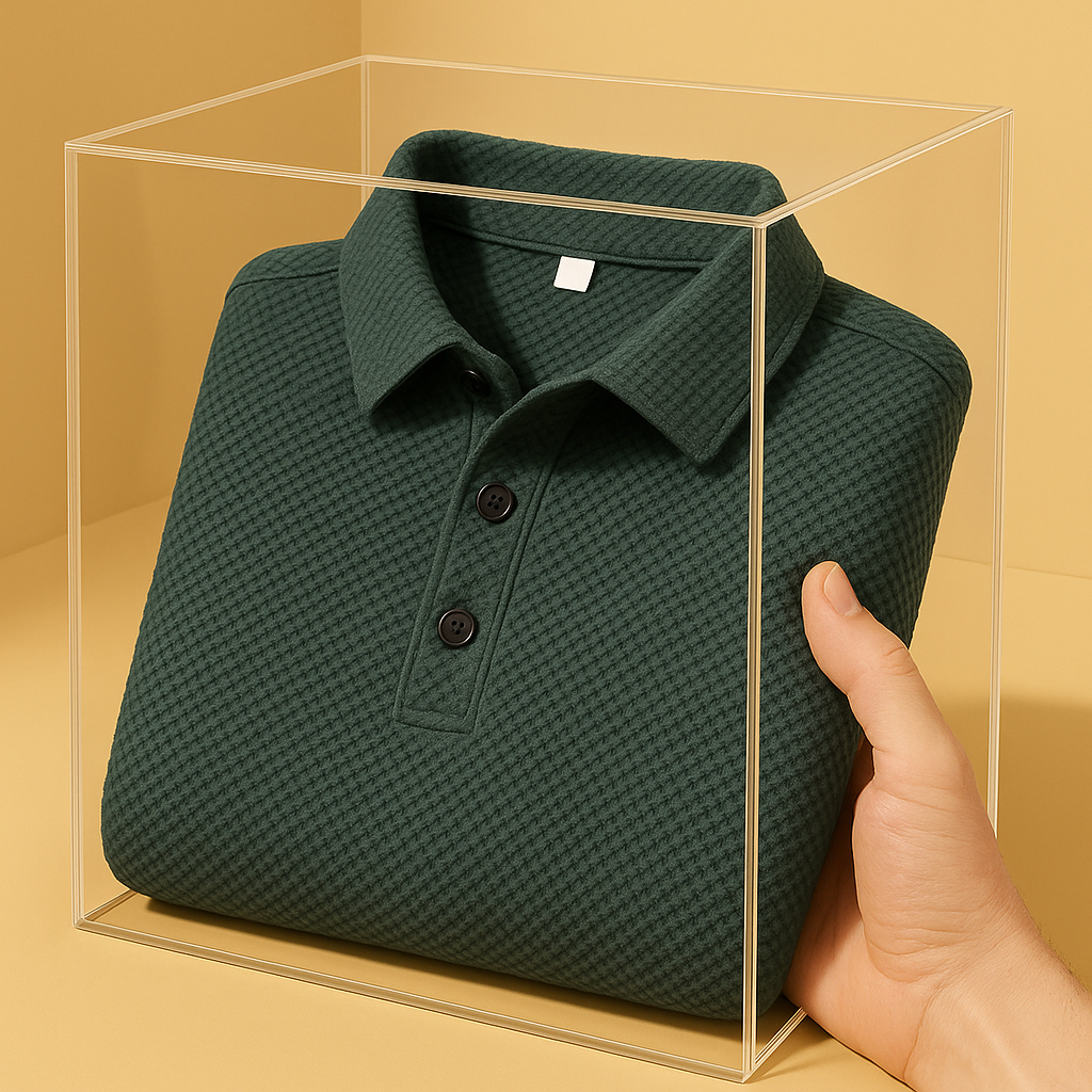 Breathable men's polo with a tailored fit & short sleeves. Ultimate comfort for smart casual summer wear.