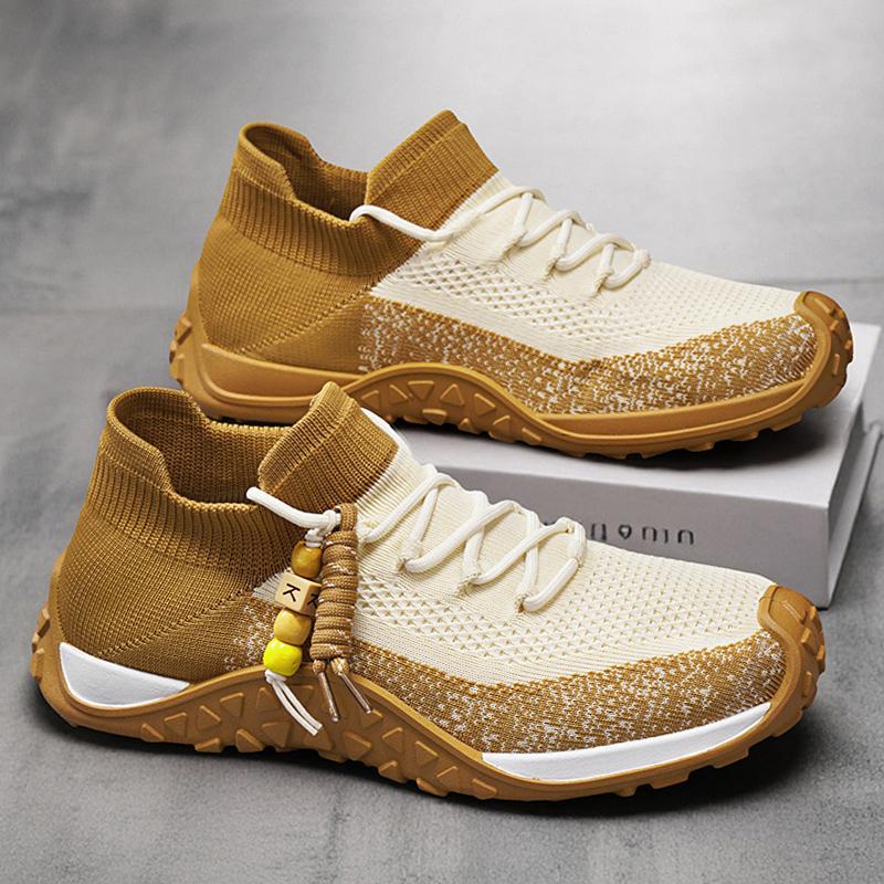 Beige men's comfort footwear, perfect everyday walking shoes.