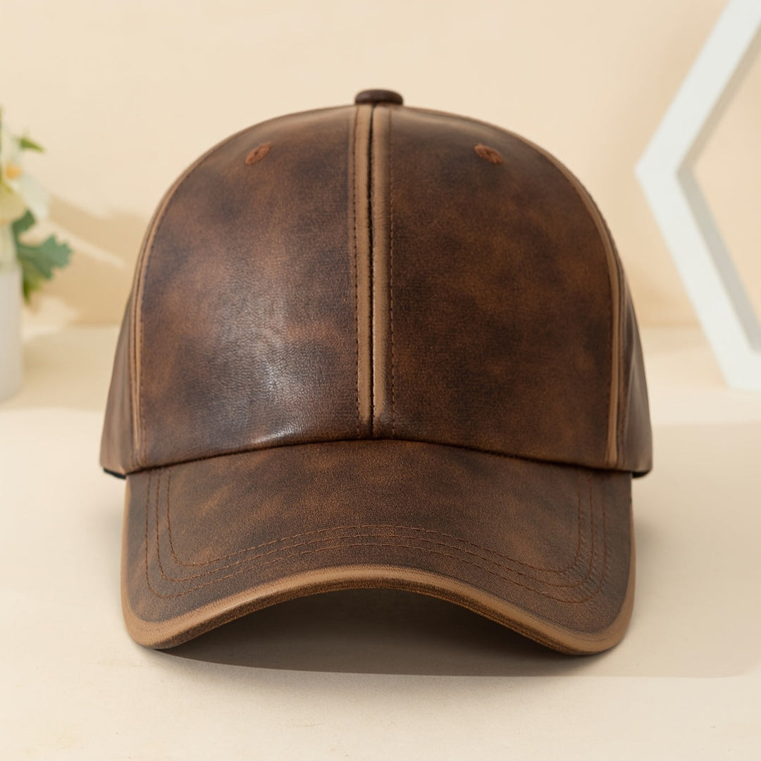 Durable men's leather cowboy hat, perfect for western style and outdoor adventures.