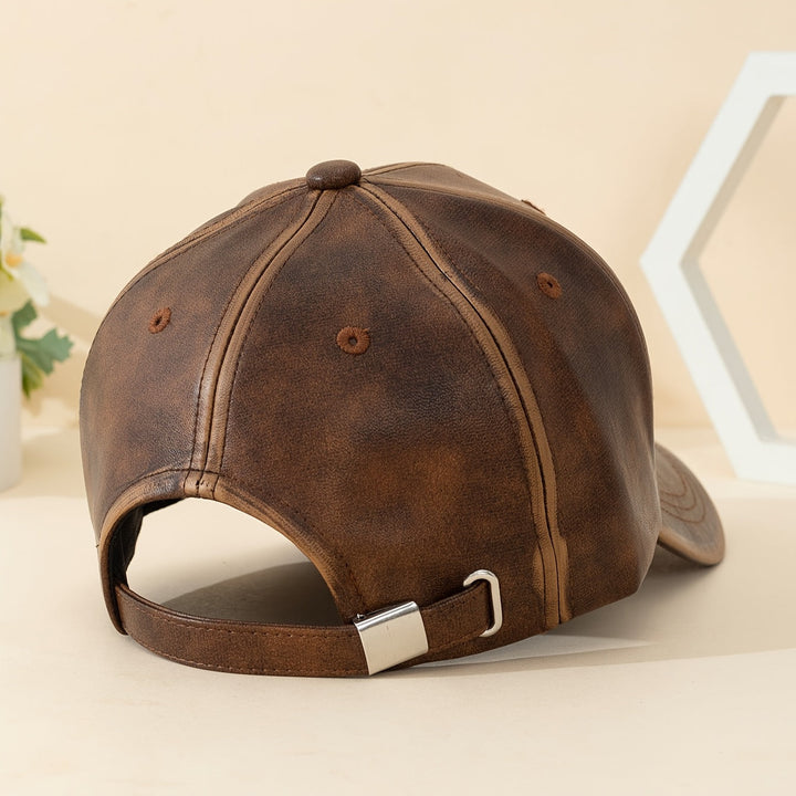 Men's premium leather fedora-style cowboy hat, a rugged and fashionable accessory.