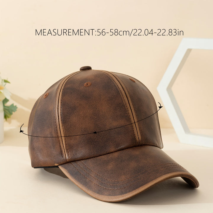 High-quality men's black leather cowboy hat, durable and stylish for any outfit.