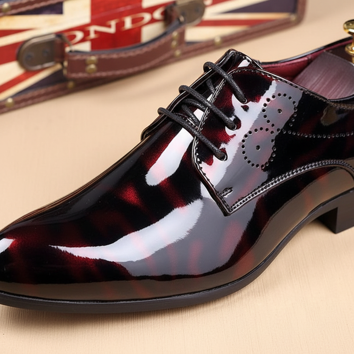 Classic men's leather comfort shoes, Hugh style, offering non-slip elegance for business attire