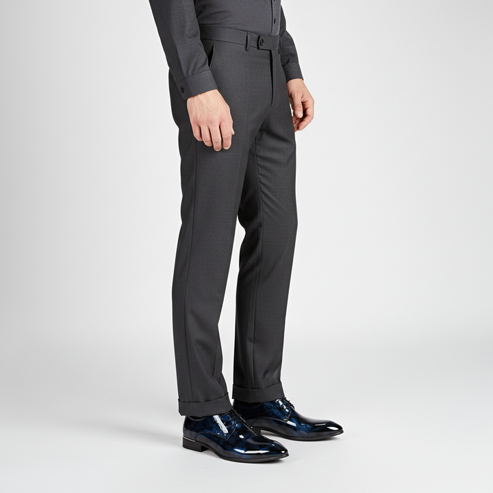 Stylish men's black leather formal footwear, Hugh model, perfect for elegant and professional occasions