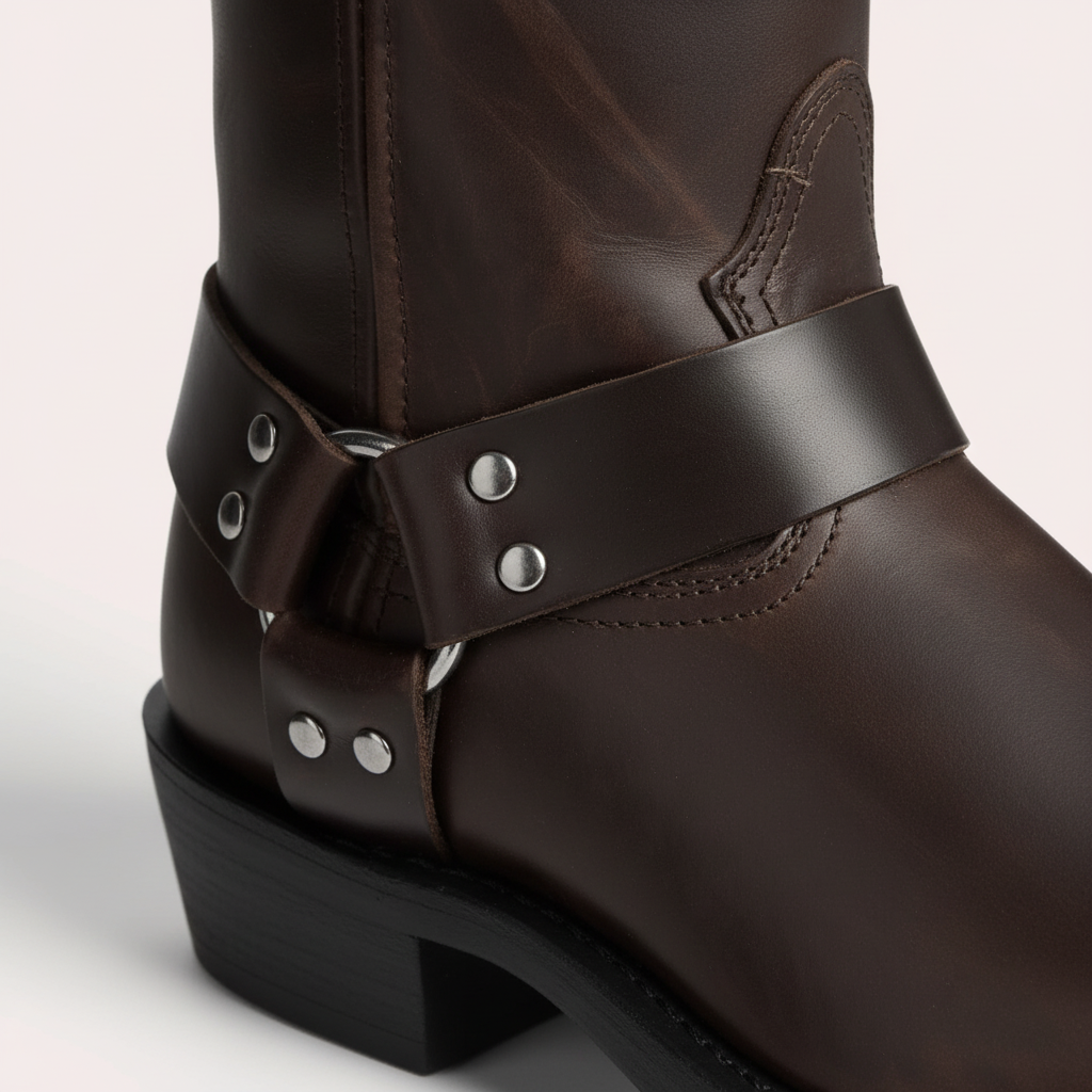 Stylish men's western boots in black leather, perfect for fashion and premium comfort