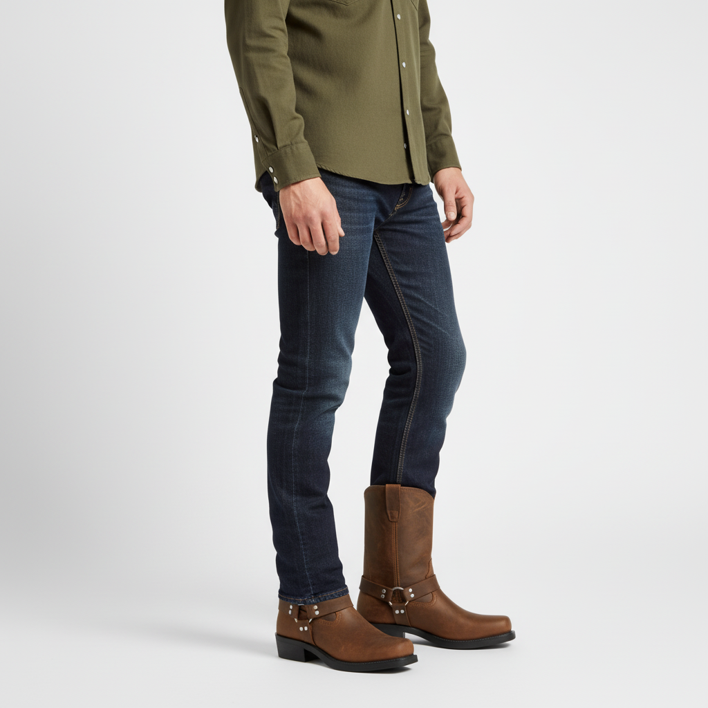 Ryan men's western style boots, featuring a sleek design for versatile men's footwear