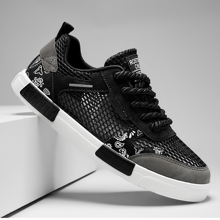 Modern men's casual lace-up sneakers, offering a lightweight design and superior comfort.