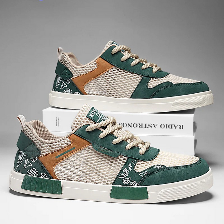 Stylish men's lace-up athletic shoes, offering ultimate comfort for active wear & casual outfits.