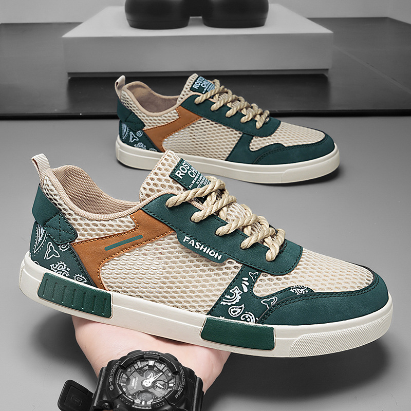 Front view of men's premium comfort sneakers, designed for superior support during walks.