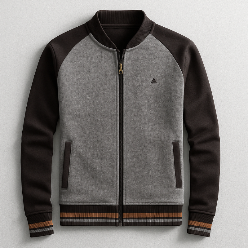 Modern men's jacket, streamlined fit, perfect for casual fashion. Available in navy, green, brown, and black.