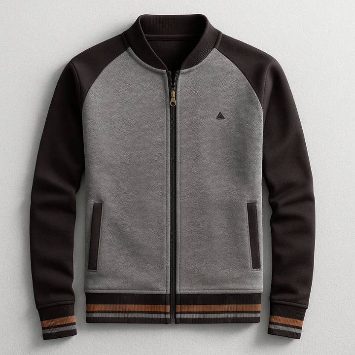 Modern men's jacket, streamlined fit, perfect for casual fashion. Available in navy, green, brown, and black.