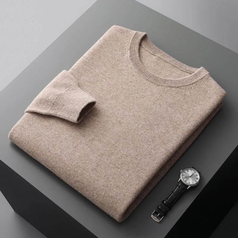 Men's apparel: long-sleeve premium comfort pullover sweater. Ideal for cold weather & casual style.