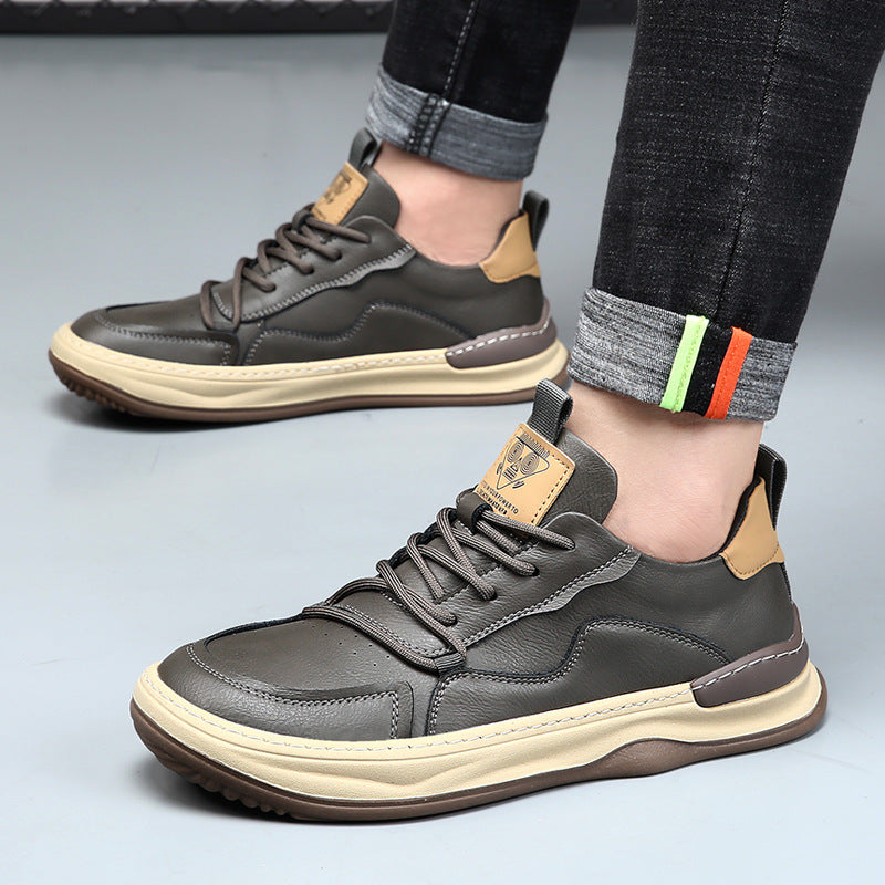 Men's fashion brown sneakers, offering premium comfort & casual style for daily activities.