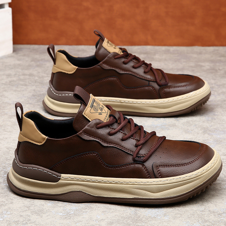 Gray men's premium comfort walking sneakers, comfortable everyday footwear for men's fashion.