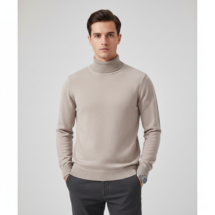 Stylish menswear: Jörg premium cotton rollneck sweater, a versatile addition to any wardrobe
