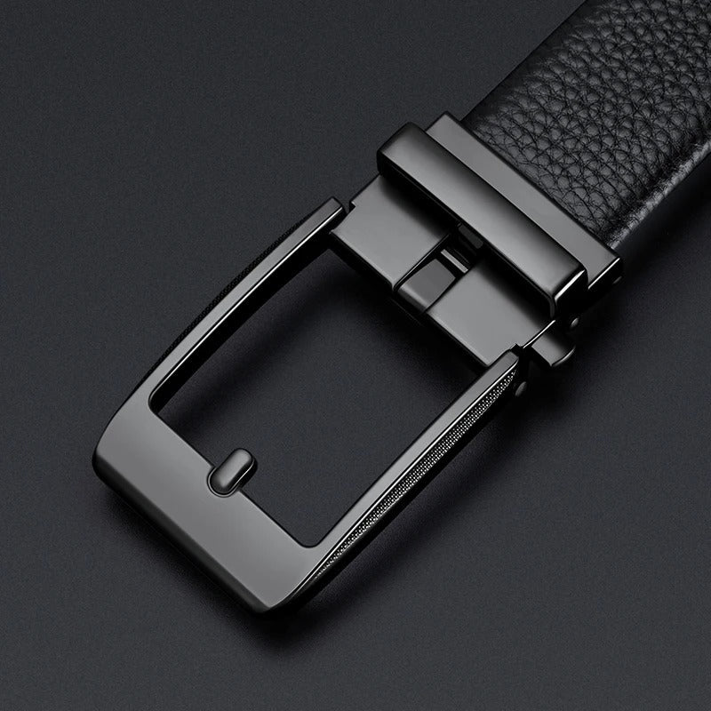 Timeless men's accessory: a durable cowhide leather belt with a polished buckle for any outfit.