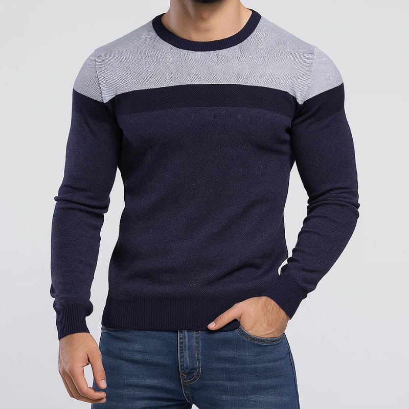 Men's long-sleeve crewneck sweater, premium comfort wear. Essential for winter fashion & fall outfits, classic fit.