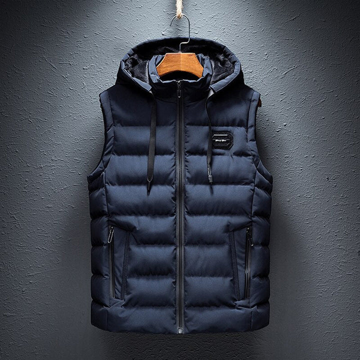 Versatile men's puffer vest, a lightweight bodywarmer perfect for layered fall fashion & everyday outerwear.