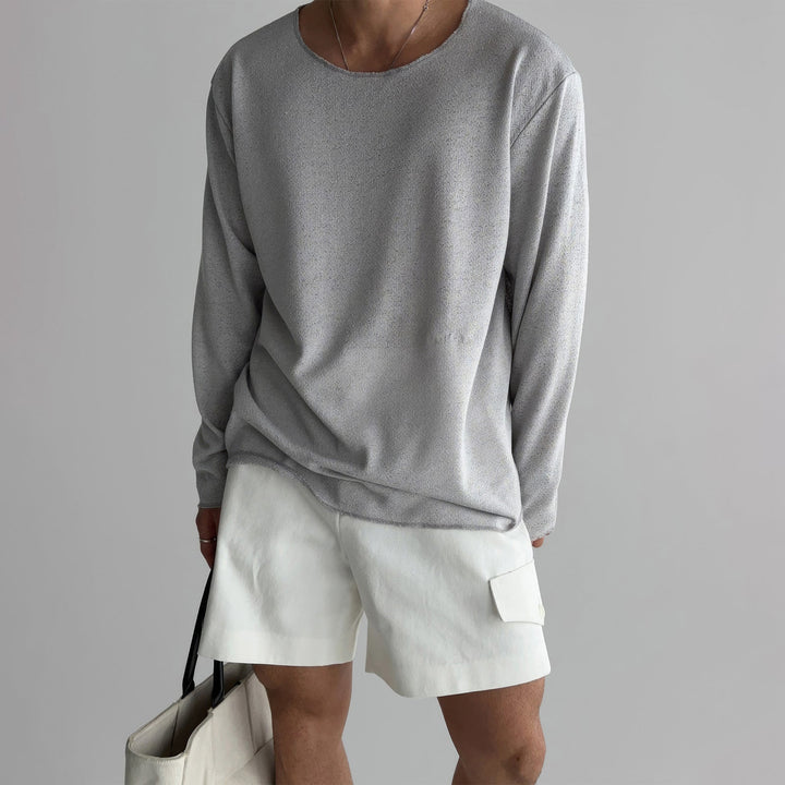 Stylish men's lightweight long-sleeve pullover, offering a modern, comfortable, and versatile layering option.