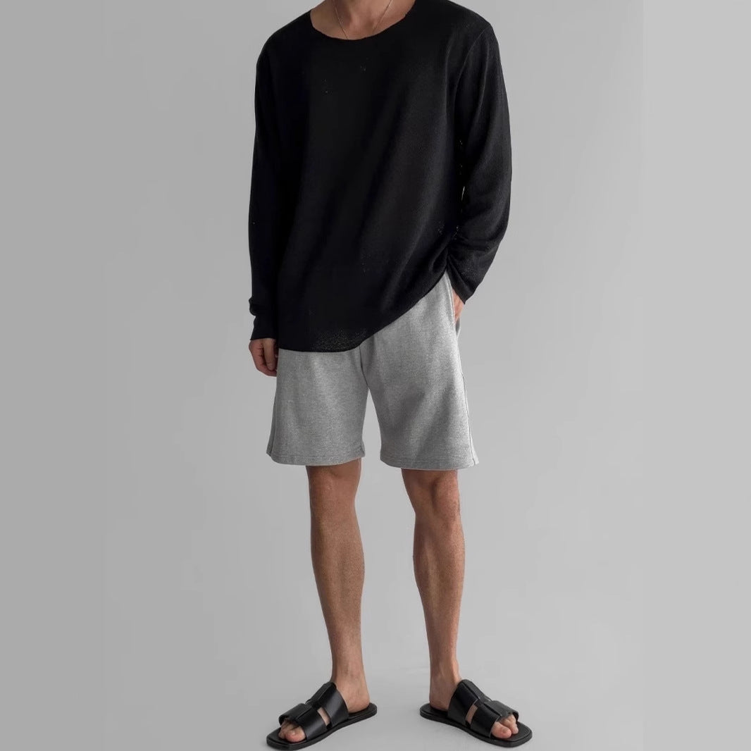 Versatile men's long-sleeve pullover, perfect for effortless casual style and comfortable layering in any season.