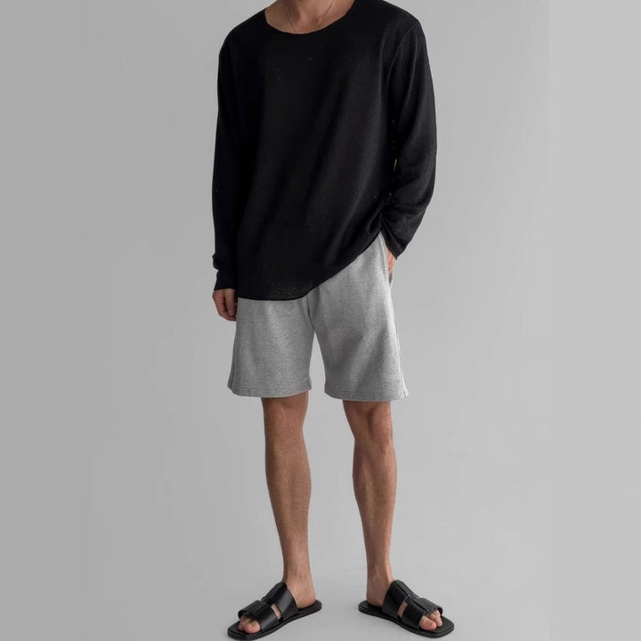 Versatile men's long-sleeve pullover, perfect for effortless casual style and comfortable layering in any season.