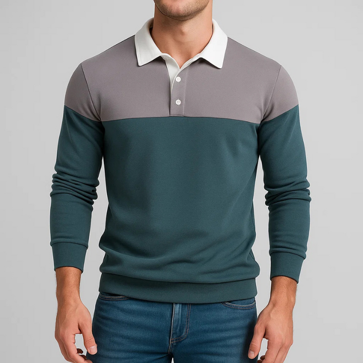 Premium men's long sleeve polo, soft cotton & tailored fit for ultimate comfort.