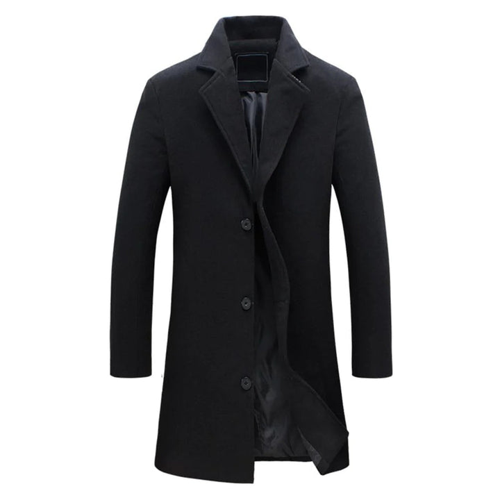 Durable men's long winter coat, essential for cold weather. Stylish design, versatile men's outerwear.