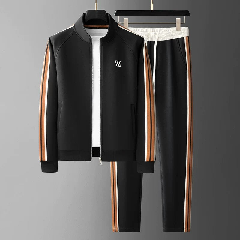 Versatile men's full-zip tracksuit set: premium sporty activewear & loungewear for ultimate comfort.