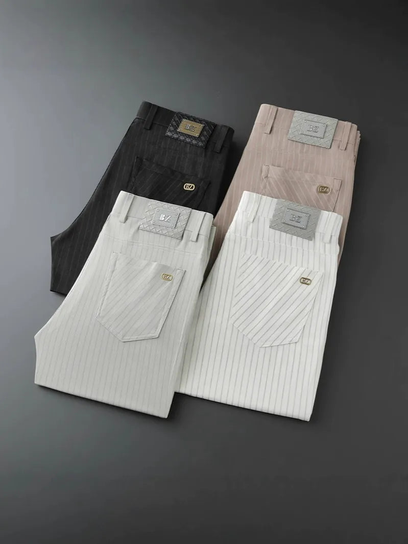 Men's premium structured dress trousers for formal wear. Tailored, wrinkle-resistant business pants.