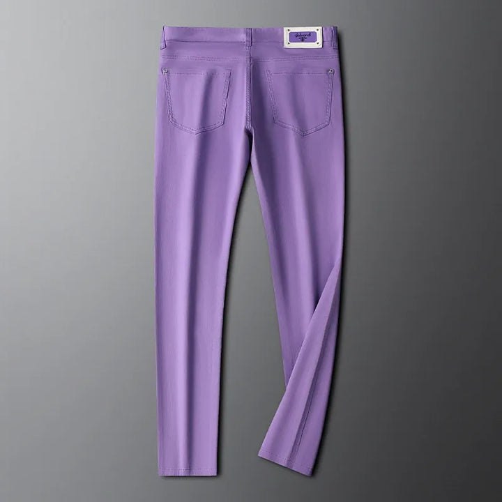 Premium men's cotton pants, tailored for a sharp look, available in various colors.