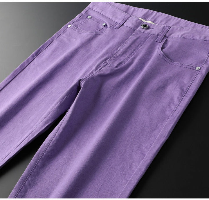 Stylish orange tailored cotton trousers for men, premium fabric, perfect for a modern look.