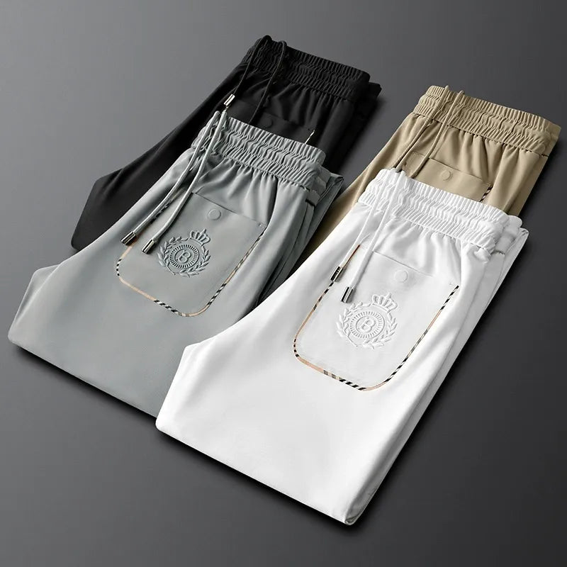 Comfortable men's cotton tailored dress pants, ideal for office or smart casual events.