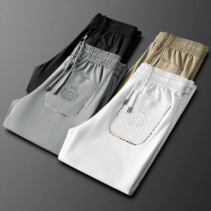 Comfortable men's cotton tailored dress pants, ideal for office or smart casual events.