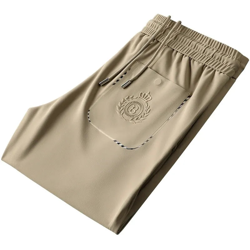 Crisp white men's premium tailored dress trousers, stylish for formal & smart casual outfits.