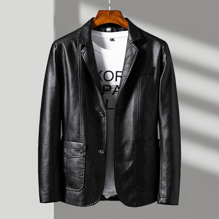 Tailored fit men's jacket, a timeless apparel piece. High-quality outerwear offering sophisticated men's fashion.