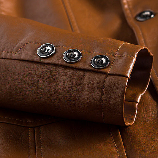 Close-up of men's tailored jacket details: crisp lapel, quality buttons, showcasing premium craftsmanship.