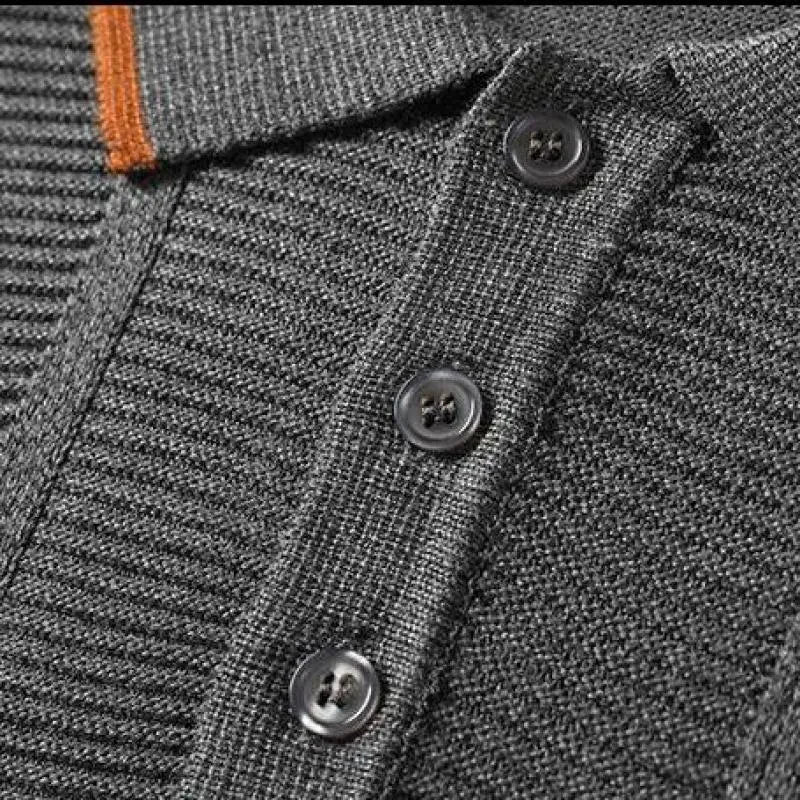 Men's premium textured knit polo shirt, ideal for smart casual or semi-formal wear, combining comfort & style.