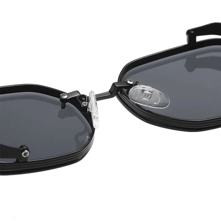 Side view of UrbanValence men's UV400 sunglasses, showing the comfortable and high-quality steel frame.
