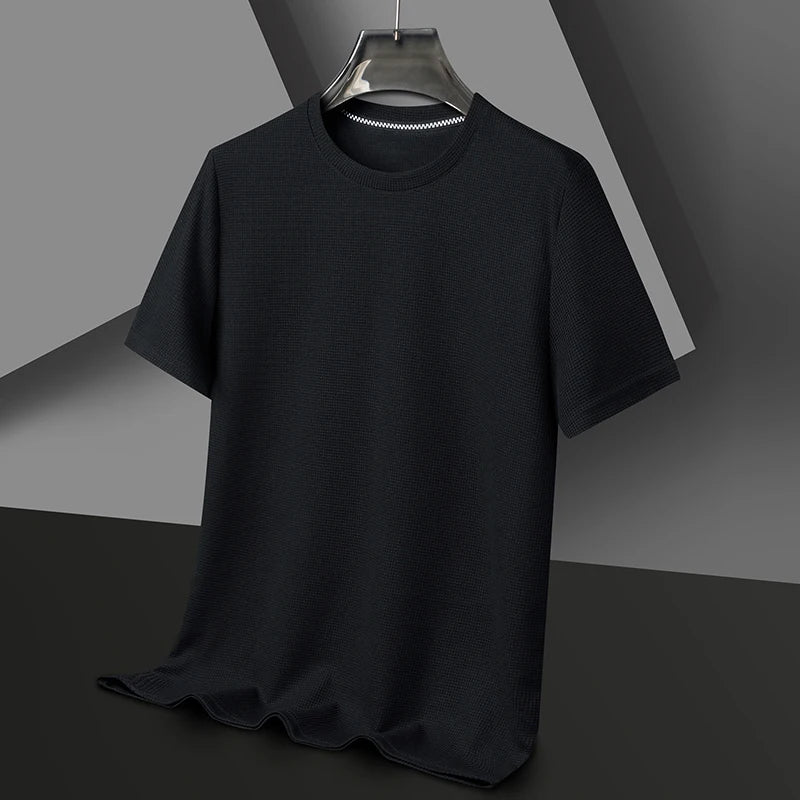 Men's premium waffle knit t-shirt, comfortable and textured, perfect for everyday casual wear.