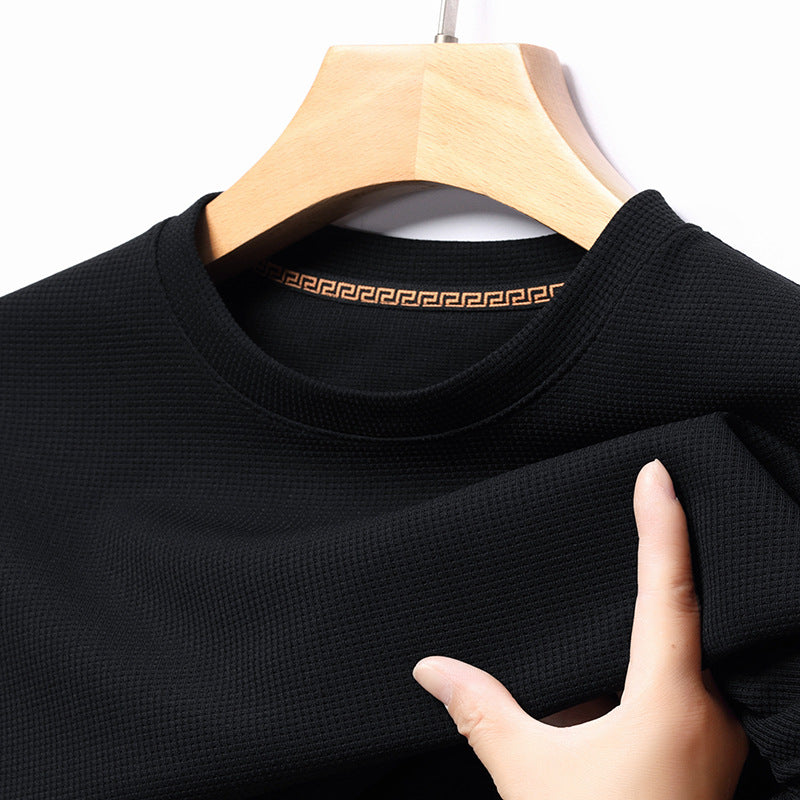 Versatile men's short sleeve waffle knit tee, offering premium comfort and casual everyday style.