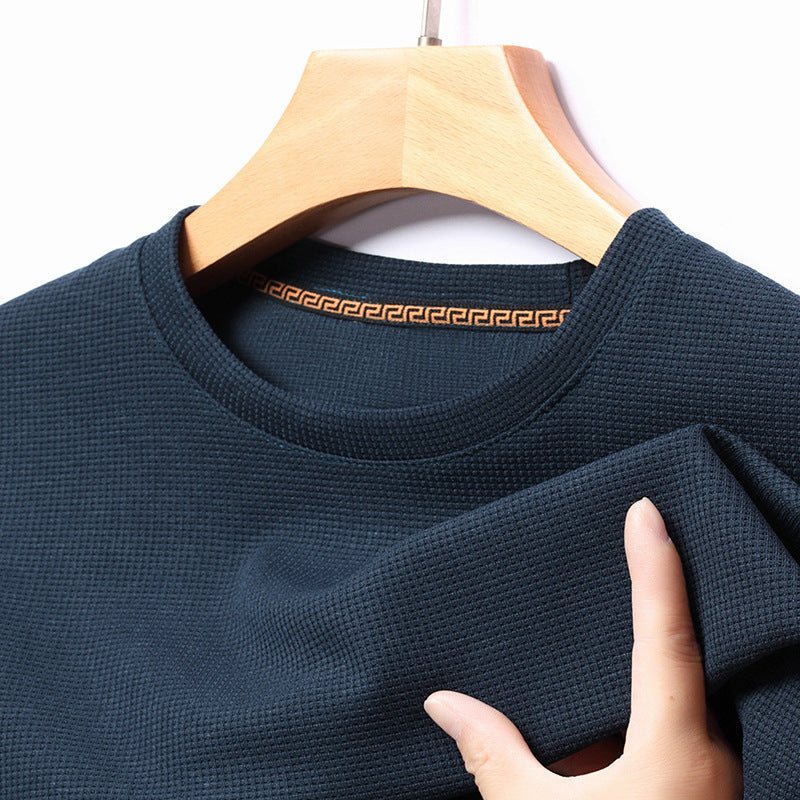 Soft men's waffle knit t-shirt, a premium short sleeve tee offering comfortable, casual everyday wear.