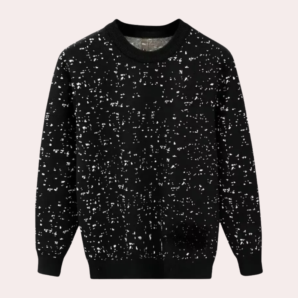 Men's premium warm black knitted sweater. Ideal winter apparel for comfortable, versatile casual wear.