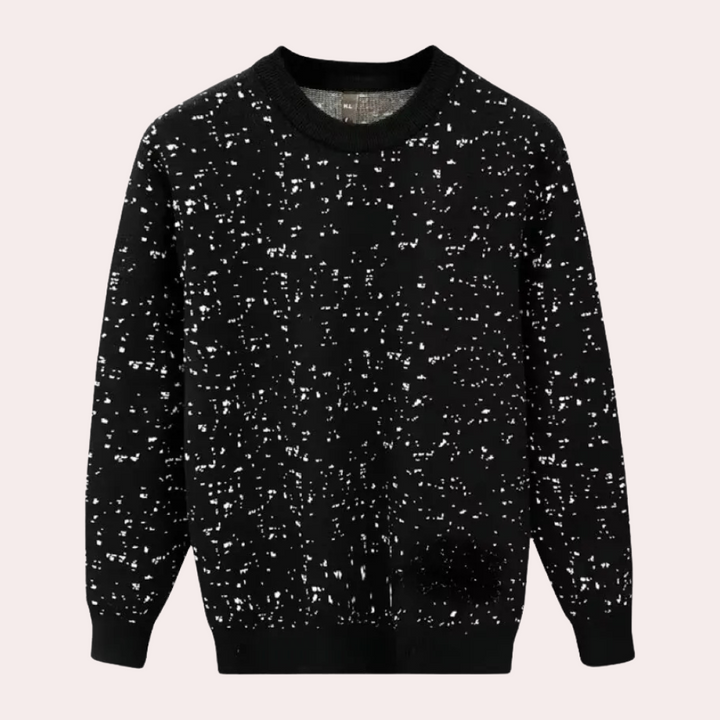 Men's premium warm black knitted sweater. Ideal winter apparel for comfortable, versatile casual wear.