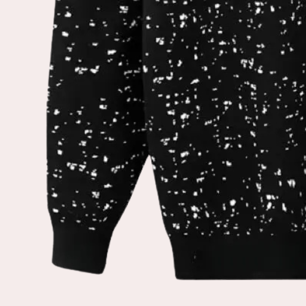 Black men's warm knitted sweater for winter. Premium quality, comfortable, and versatile for any casual occasion.