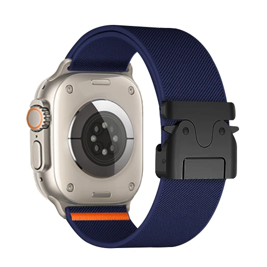 Active men's smartwatch band: durable woven nylon, water resistant strap. Perfect for sports & daily wear.