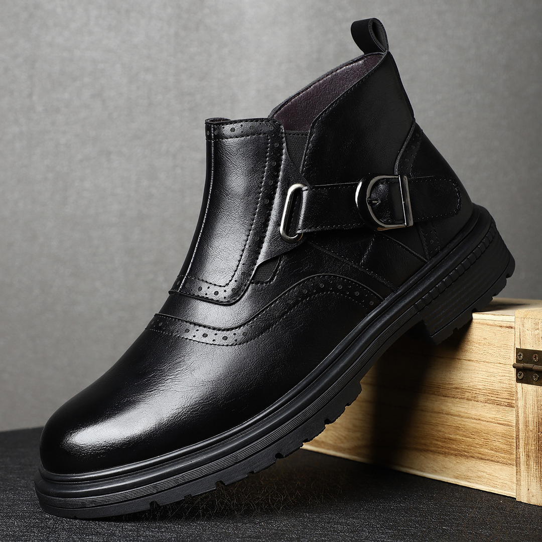 Men's Preston brogue boots, polished leather for sophisticated formal & casual style.