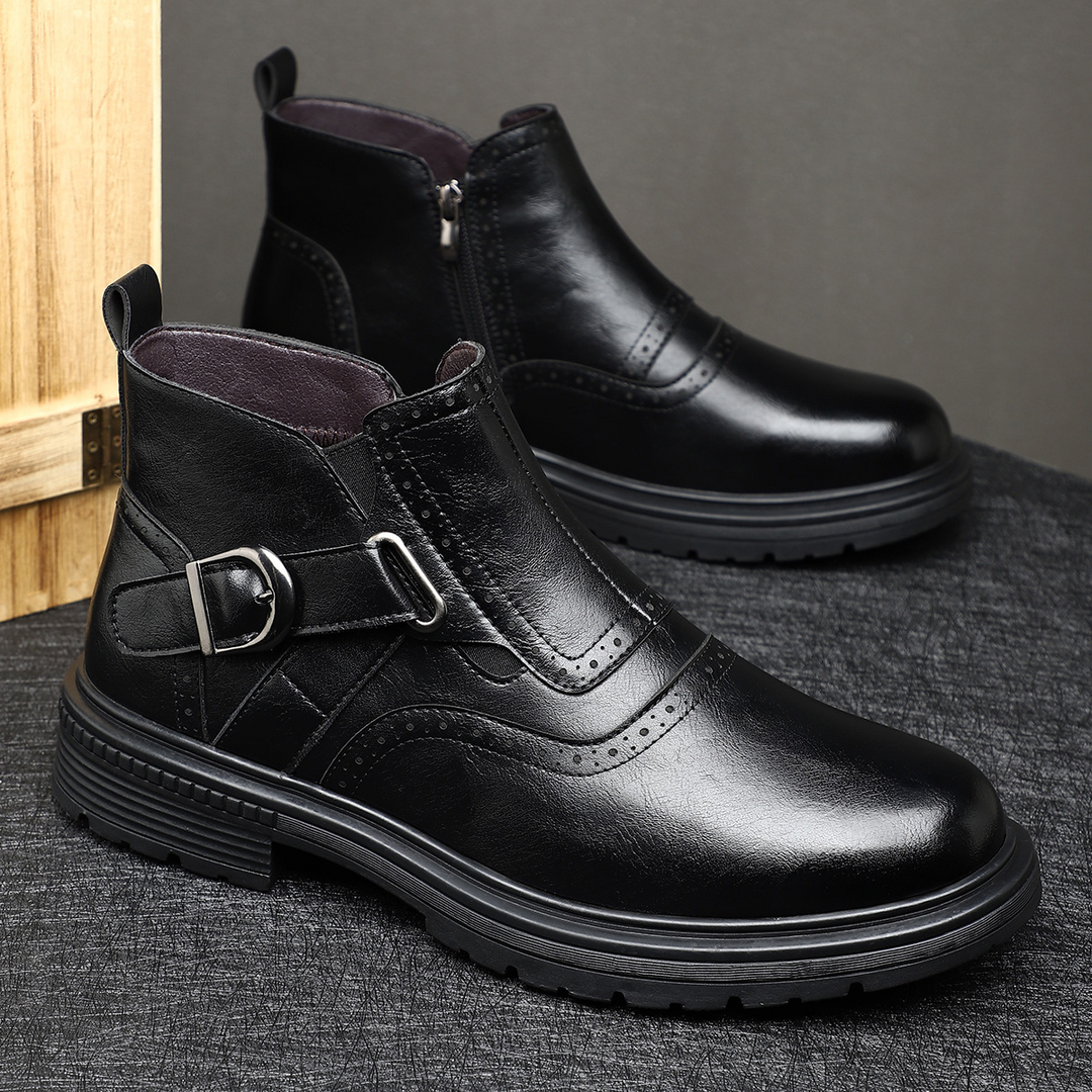Versatile men's dress brogue boots, offering polished style for formal events & smart casual outfits.